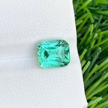 3.15 Natural Mint Green Tourmaline, Stone for Engagement Ring Cushion Cut