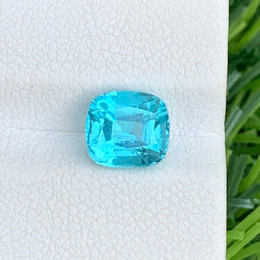 2.00 Carats Natural Blue Apatite Gemstone, Sky Blue Apatite Cushion Cut