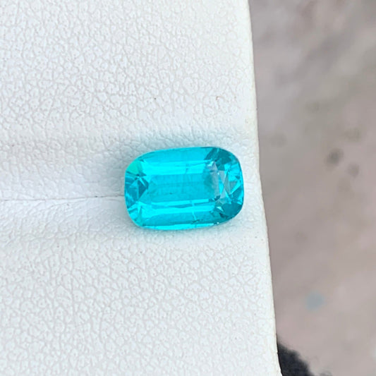 2.05 Carats Natural Blue Apatite Gemstone, Sky Blue Apatite Cushion Cut