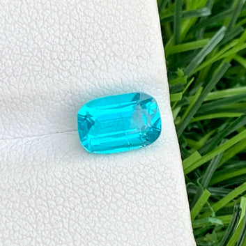 2.05 Carats Natural Blue Apatite Gemstone, Sky Blue Apatite Cushion Cut