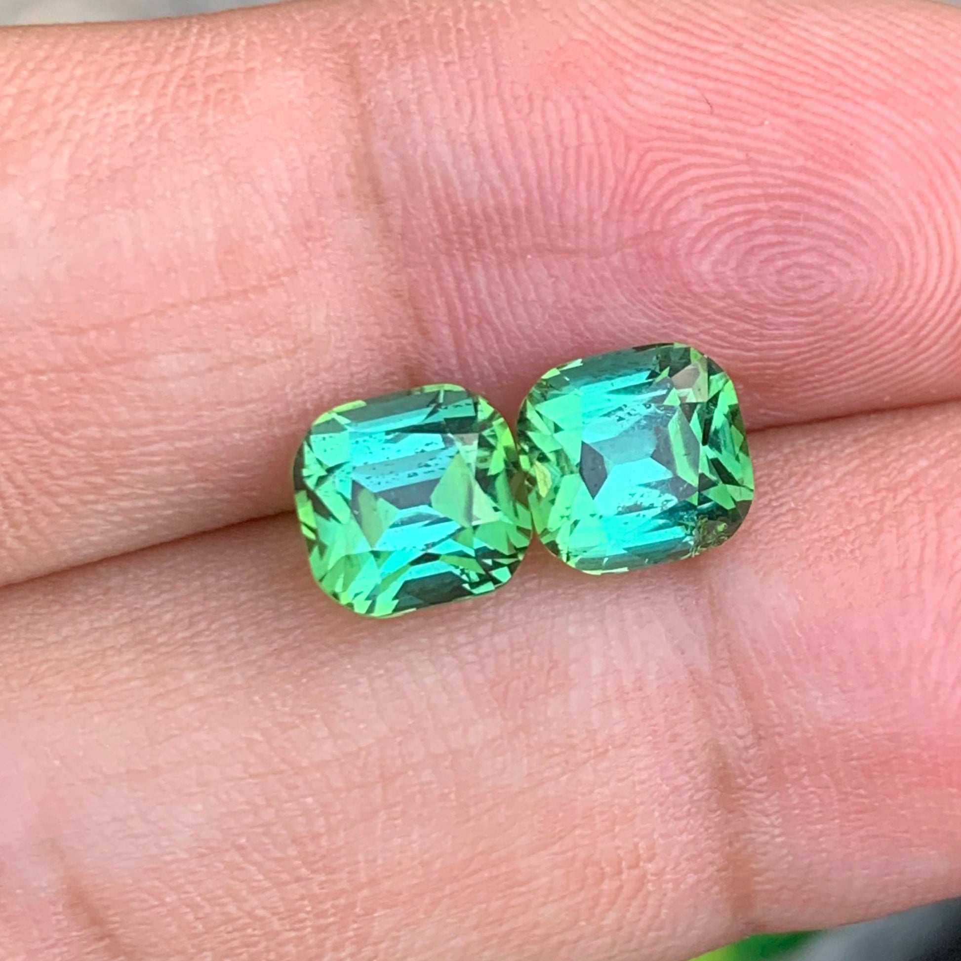 Bluish Green Tourmaline earrings