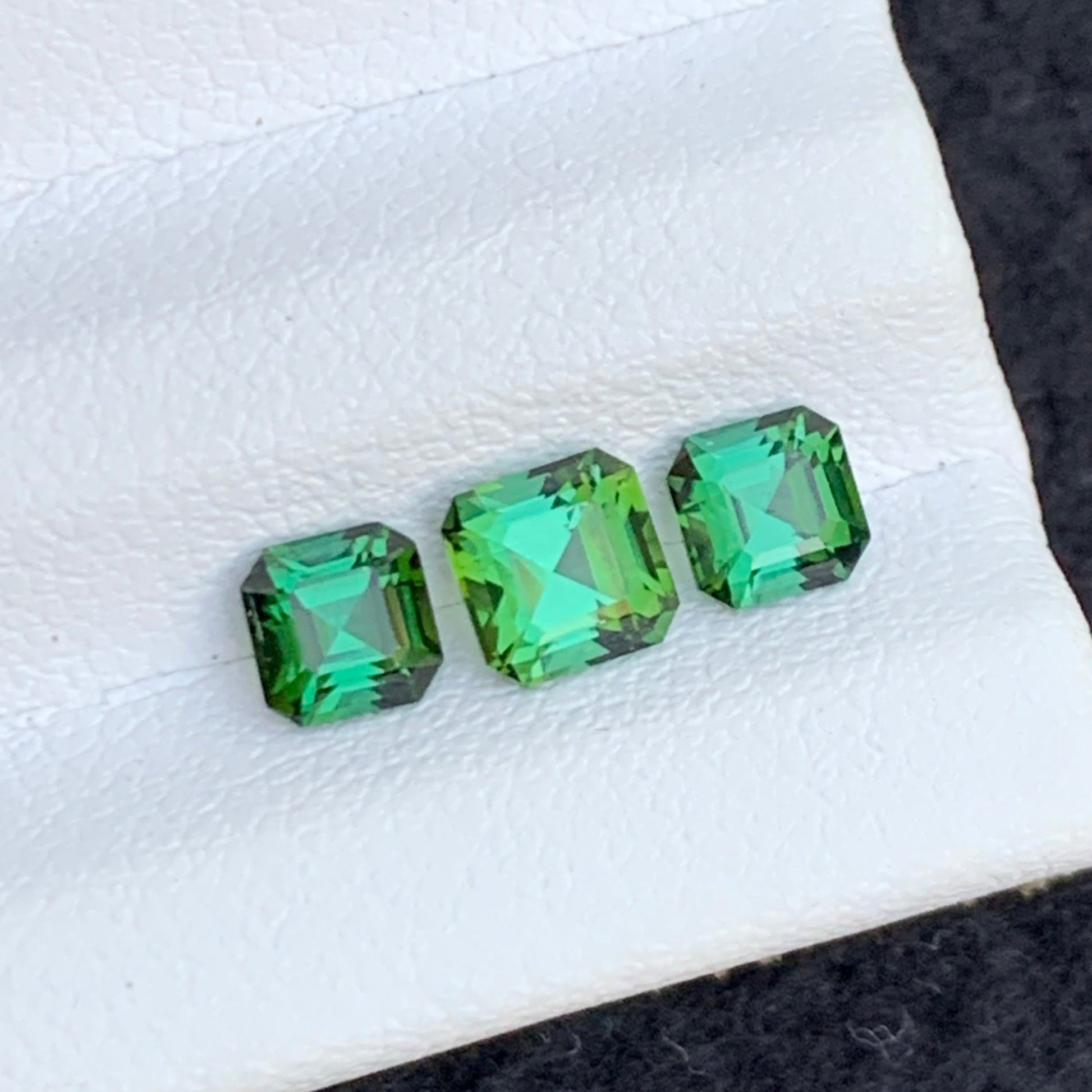 green Tourmaline ring set