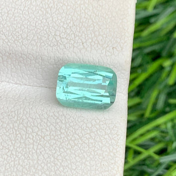 2.35 Carats Loose Greenish Seafoam Tourmaline, Seafoam Gems Cushion Cut