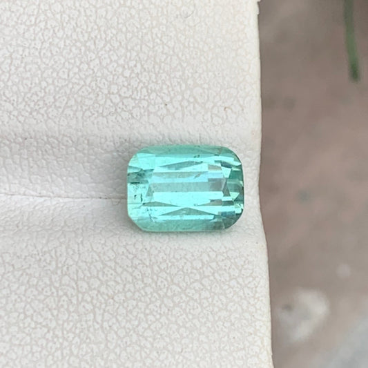 2.35 Carats Loose Greenish Seafoam Tourmaline, Seafoam Gems Cushion Cut