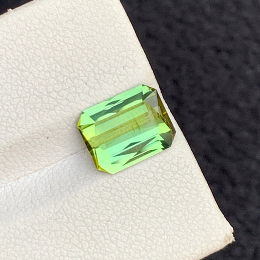 2.50 Carats Yellow Green Tourmaline, Yellow Green Gemstone Scissor Cut