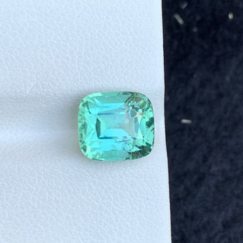 Greenish Seafoam Tourmaline – Cushion Cut 3.70 Carats | Buy Natural Loose Gemstone