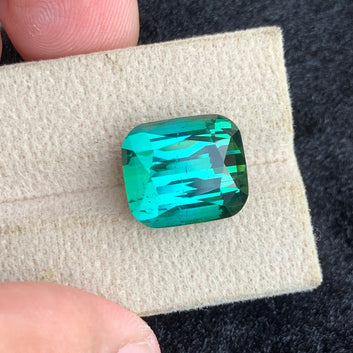 13.70 Carats Natural Bicolor Tourmaline Gemstone, Bicolor Afghan Tourmaline with Cushion Shape