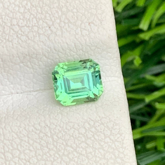 0.75 Carats Loose Mint Green Tourmaline Gemstone, Emerald Cut