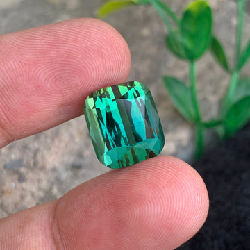 13.70 Carats Natural Bicolor Tourmaline Gemstone, Bicolor Afghan Tourmaline with Cushion Shape