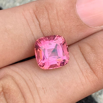 Pink Rubellite Tourmaline Gemstone – 5.05 Carats Cushion Cut from Afghanistan