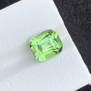 3.90 Carats Apple Green Tourmaline having yellow touch - Cushion Shape from Afghanistan
