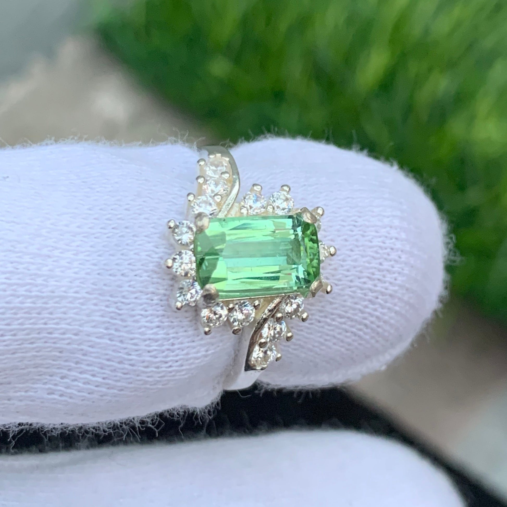 Mint green Tourmaline Ring