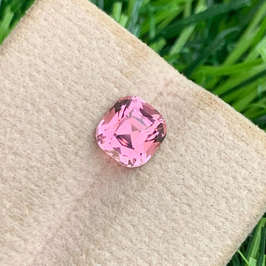 1.40 Carat Natural Pink Tourmaline from Afghanistan with Cushion Cut, Eye Clean Clarity
