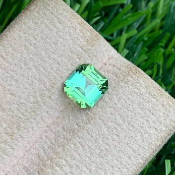 Gorgeous Apple Green Tourmaline – Asscher Cut 1.20 Carats from Afghanistan