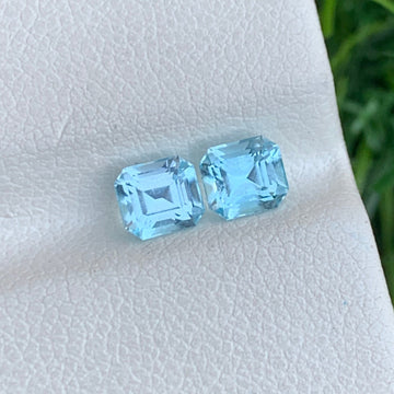 Natural blue topaz pair