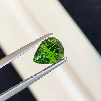 Yellow Green Tourmaline Gemstone, Pear Cut 1.55 Carats