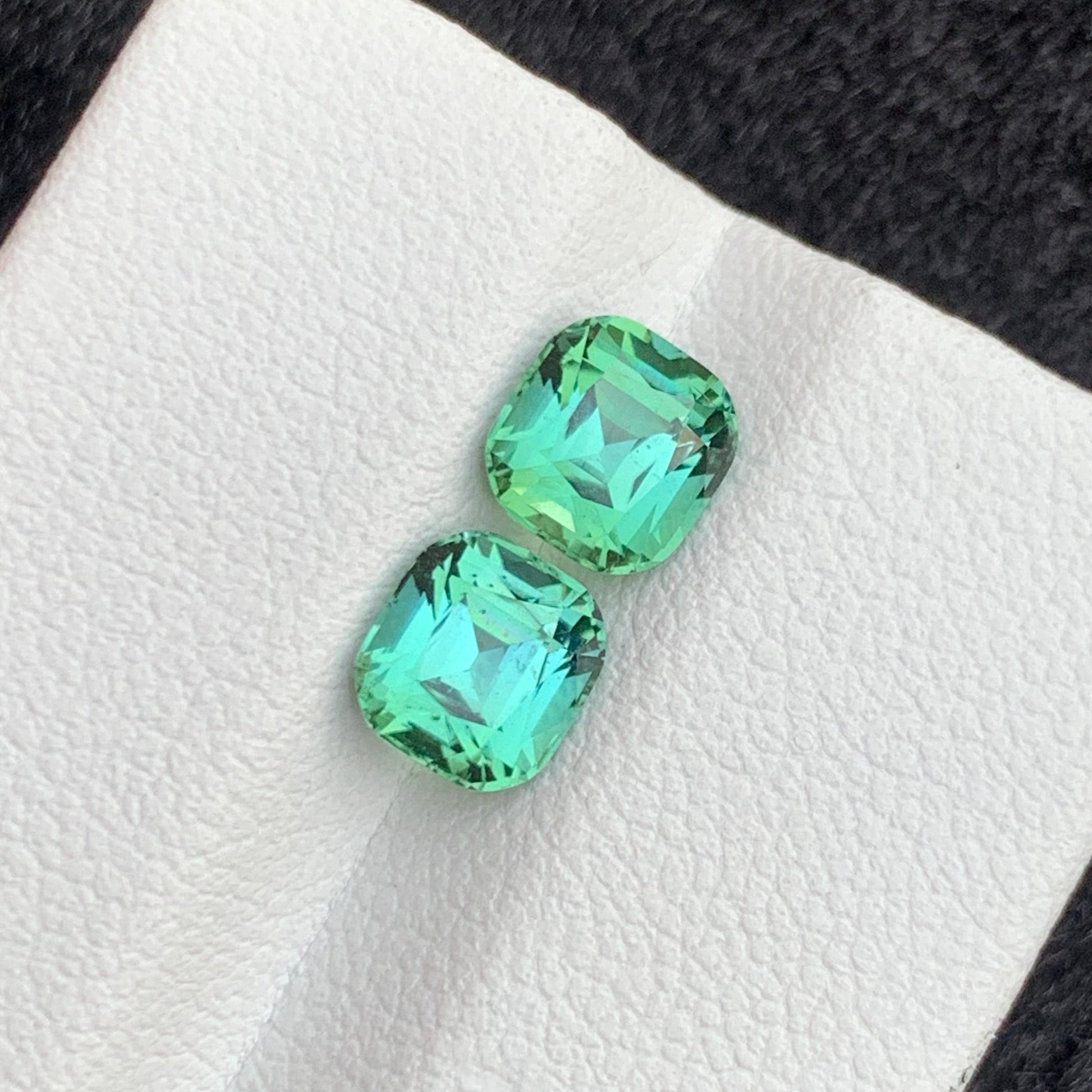 Mint green tourmaline pair