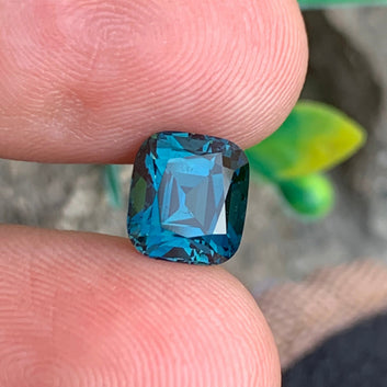 Natural Ink Blue Tourmaline Gemstone, Cushion Cut 2.85 Carats