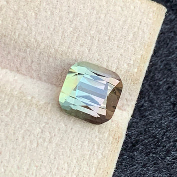 Natural Bicolor Tourmaline Gemstone | Stunning 3.15 Carats Cushion Cut
