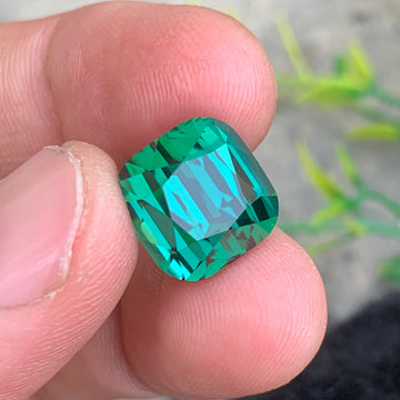 16.44 Carats Elegant Bluish Green Tourmaline Gemstone with Cushion shape from Afghanistan