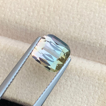 Natural Bicolor Tourmaline Gemstone | Stunning 3.15 Carats Cushion Cut from Afganistan