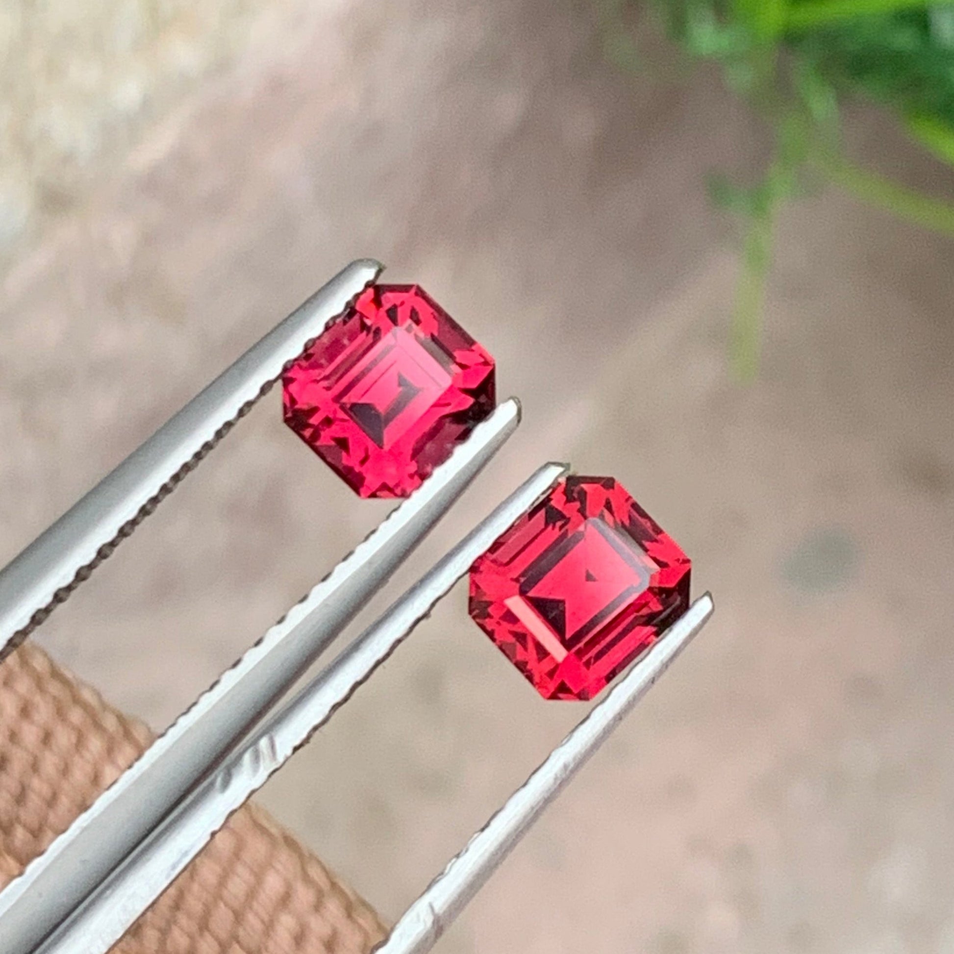 garnet earring Pair