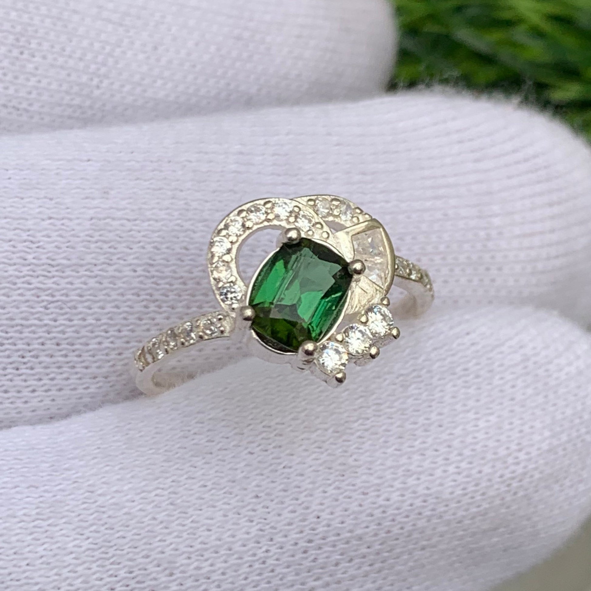 dark green stone ring