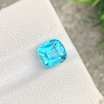 1.30 Carats Neon Blue Apatite, Natural Blue Apatite Stone Cushion Shape