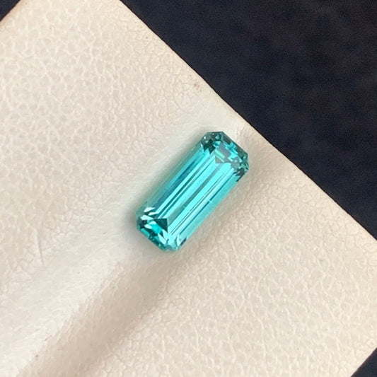 Greenish Paraiba Tourmaline Gemstone, Emerald Cut 1.05 Carats