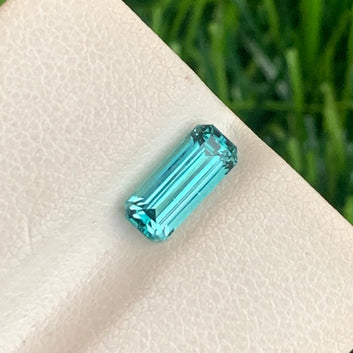 Greenish Paraiba Tourmaline Gemstone, Emerald Cut 1.05 Carats