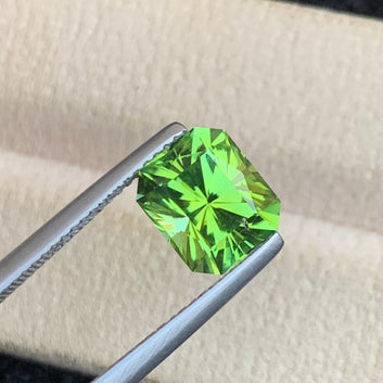 2.69 Carats Attractive Green Tourmaline with Fancy Cut, Green Afghan Tourmaline Gemstone