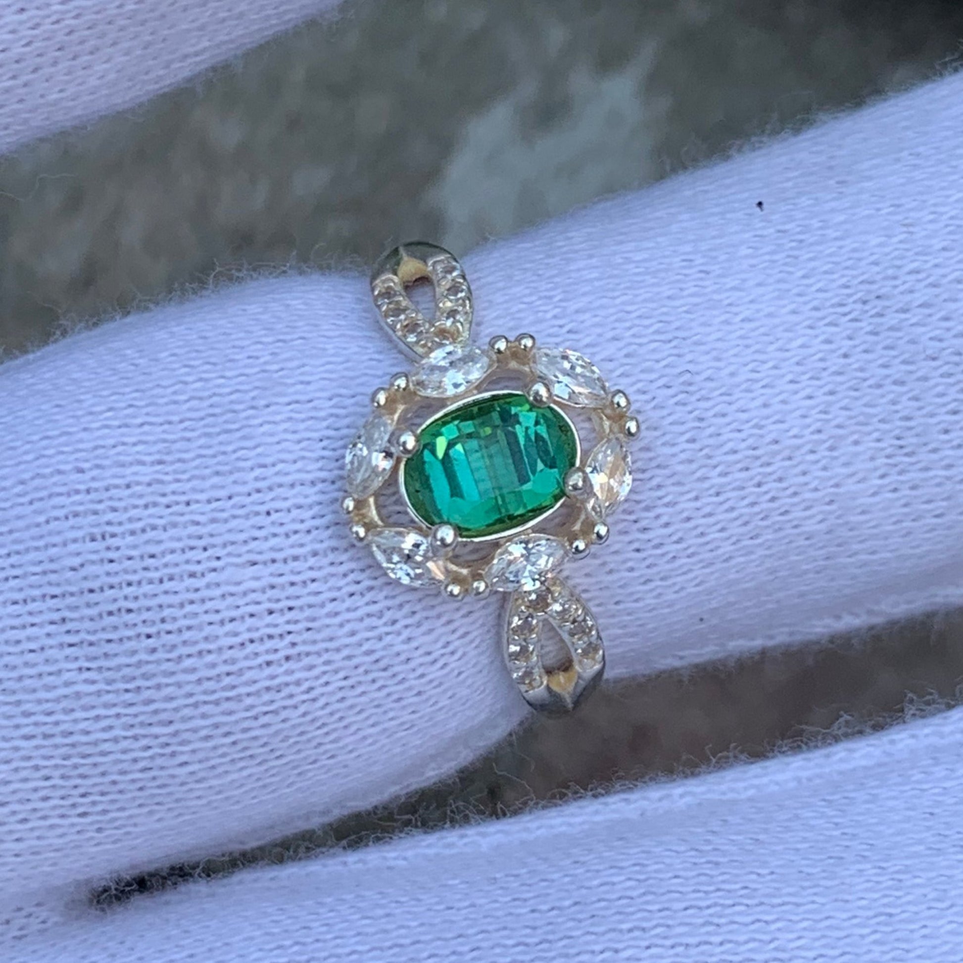 Bluish green Stone ring