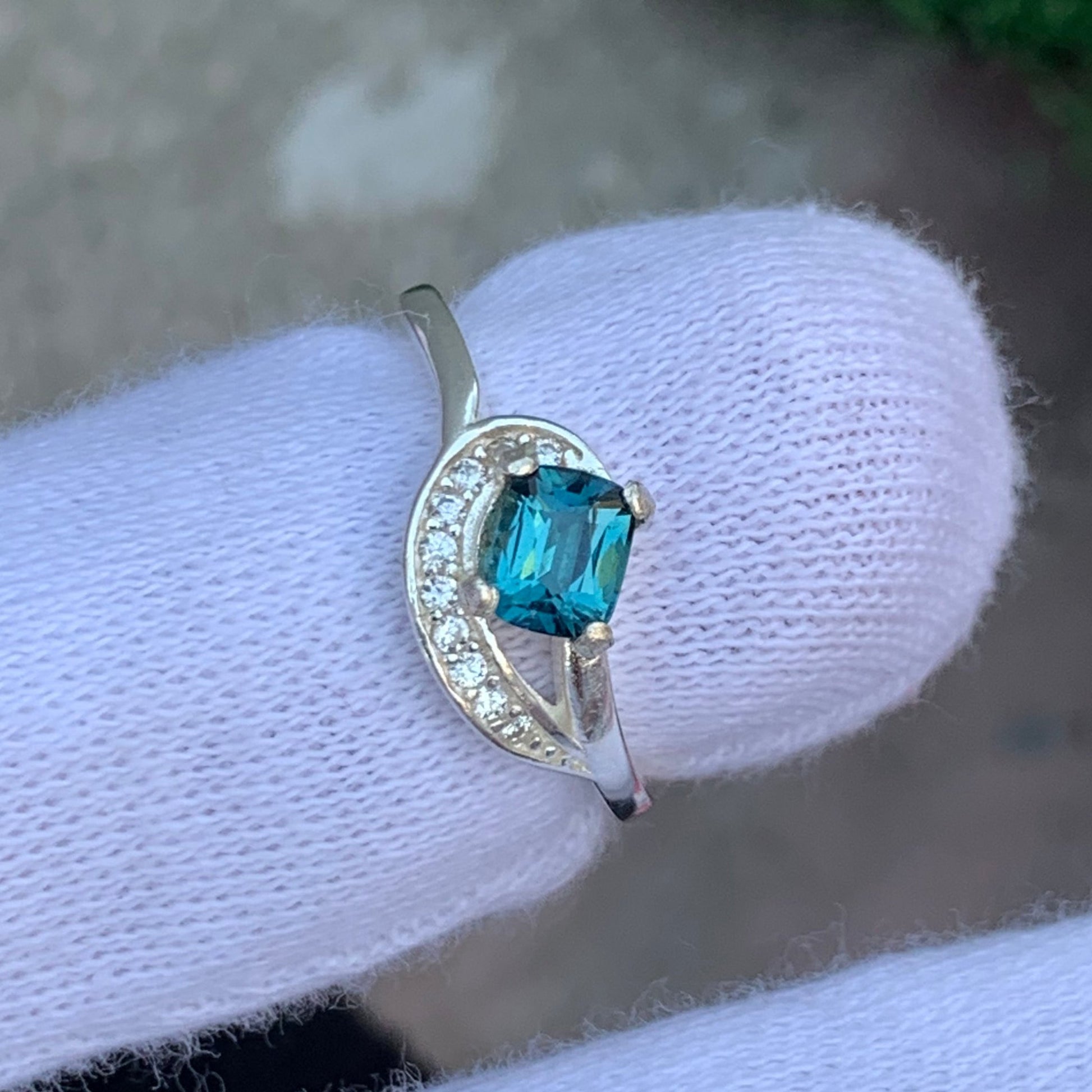 Natural Blue Tourmaline ring