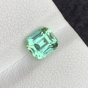 1.20 Carat Seafoam Green Tourmaline – Natural Cushion Cut Gemstone from Afghanistan