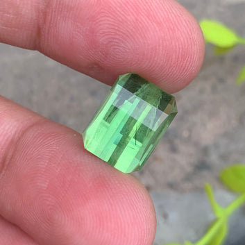 11.50 Carats Natural Rutile Green Peridot Gemstone with Pixel Shape, 14.13 x 10.80 x 8.31 MM