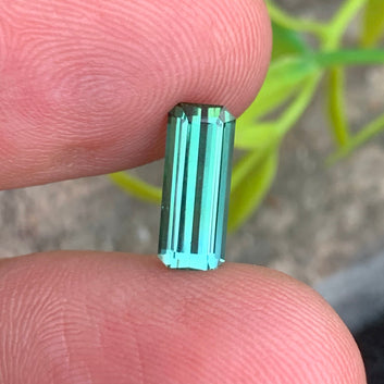 1.80 Carats Bluish Green Tourmaline Gemstone with Dazzing Shine, Emerald Shape from Afghanistan