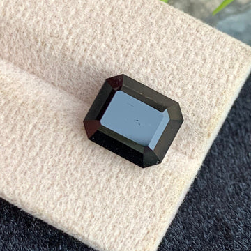 6.18 Carats Premium Black Tourmaline Gemstone, Emerald Shape with Opaque Clarity