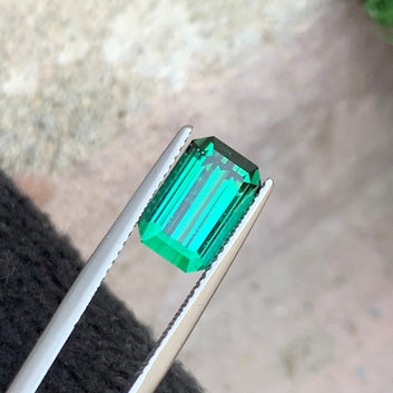 Natural Green Tourmaline, Emerald Cut 3.80 Carats – Rare Gemstone from Afghanistan