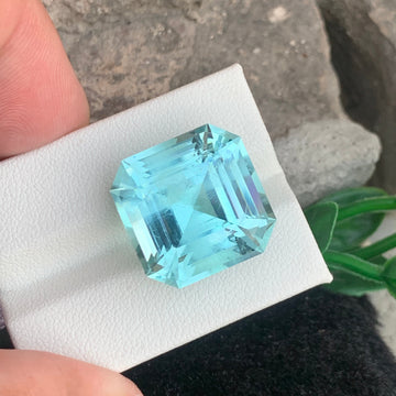 26.75 Carats Natural Aquamarine Gemstone – Perfect Asscher Cut from Pakistan
