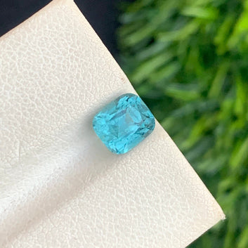 Natural Blue Tourmaline Gemstone, Cushion Cut 1.80 Carats