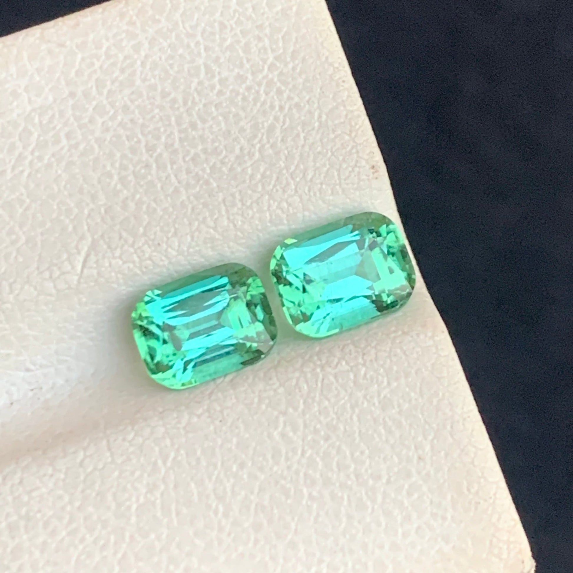 Bluish Green Tourmaline Pair