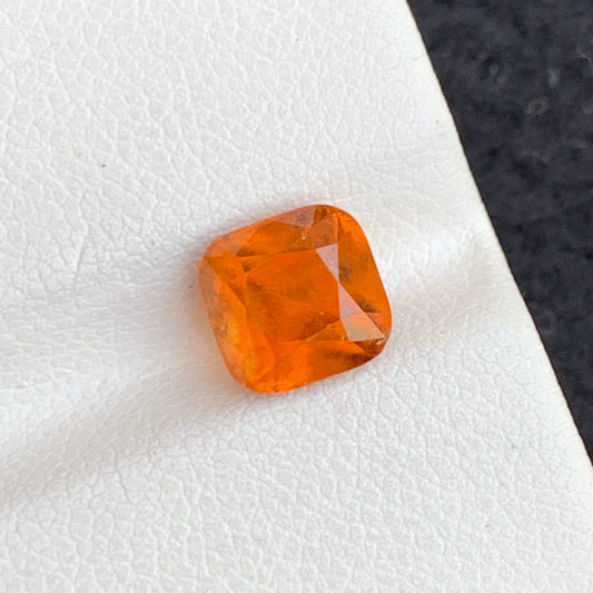 Loose Hessonite Garnet Gemstone, Cushion Cut 2.35 Carats