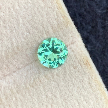 0.80 Carats Apple Green Tourmaline with Round Cut, Mint green Afghan Tourmaline