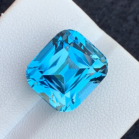 Swiss Blue Topaz from Africa, Cushion Cut 15.85 Cts