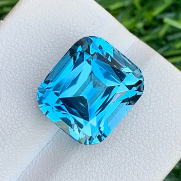 Swiss Blue Topaz from Africa, Cushion Cut 15.85 Cts