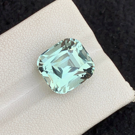 9.95 Carats Clean Aquamarine Gemstone, Faceted Aquamarine Cushion Shape