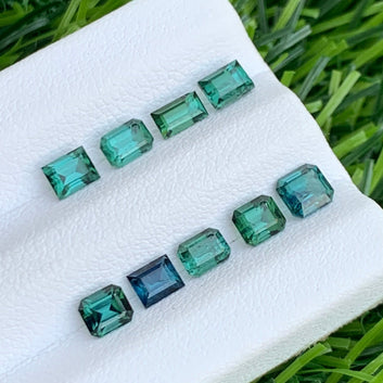 3.00 Carats Bluish Green Tourmaline Lot for Jewelry, Jewelry Size Tourmaline Lot