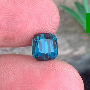 2.69 Carats Natural Dark Ink Blue Tourmaline Gemstone with Cushion Shape from Afghanistan