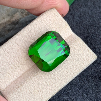 21.09 Carats Vivid Green Tourmaline – Cushion Cut | Premium Afghan High-Grade Gemstone