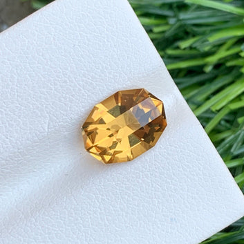 Yellow Citrine Gemstone, Fancy Oval Cut 2.35 Carats